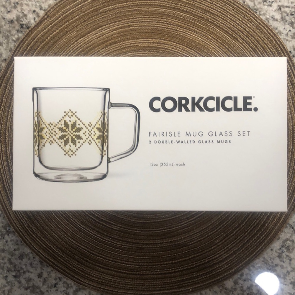 Corkcicle Fairisle Mug Glass Set